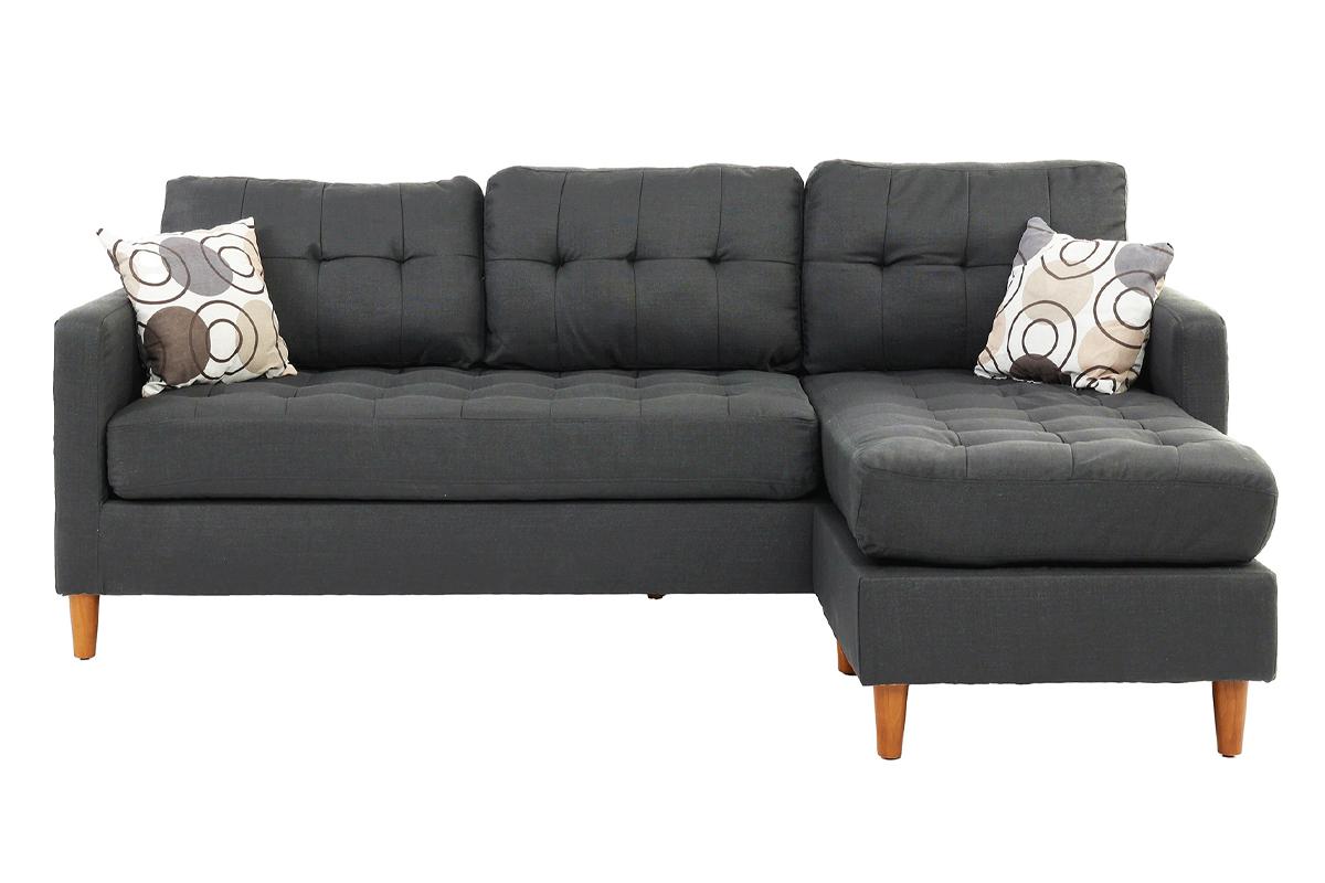 Reversible Sectional Set W/ 2 Accent Pillows