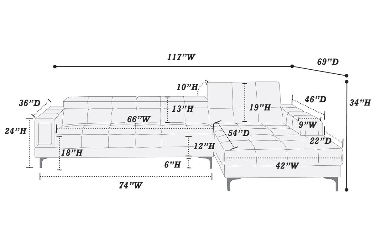 2-Piece Sectional Sofa Set