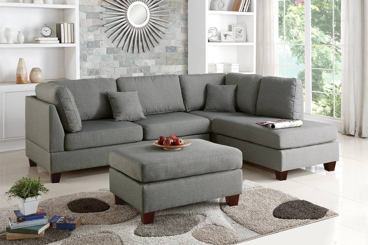 Reversible Sectional Set W/ Ottoman