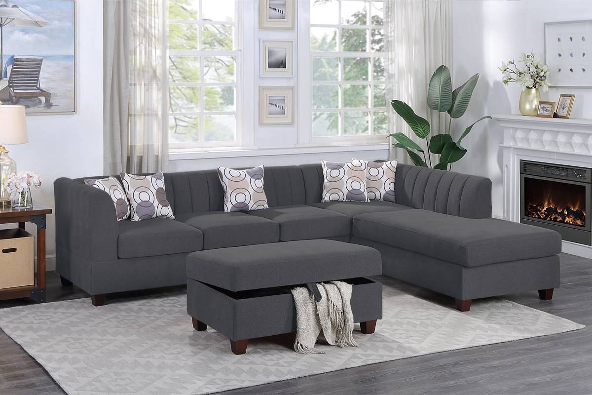 3-Piece Sectional Set W/ Ottoman