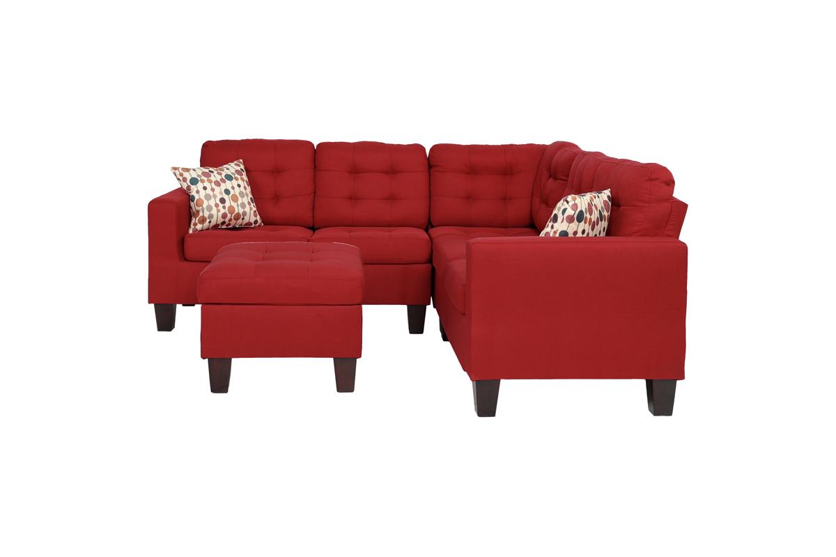 4 -Piece Upholstered Modular Sectional W/ Ottoman