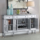 Aconitum 4-door Mirrored Storage Accent Cabinet Silver