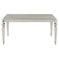 Bling Game Rectangular Dining Table with Leaf Metallic Platinum