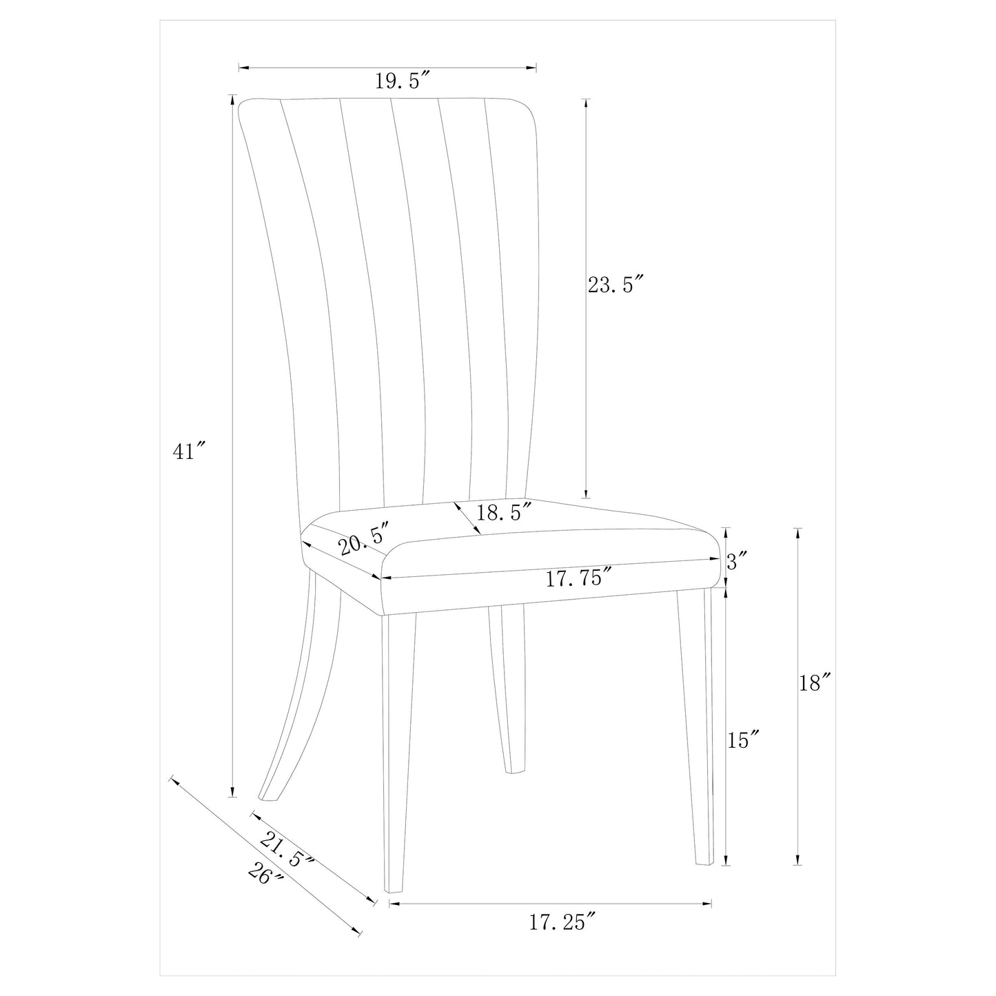 Beaufort Upholstered Dining Side Chair Steel Grey (Set of 2)