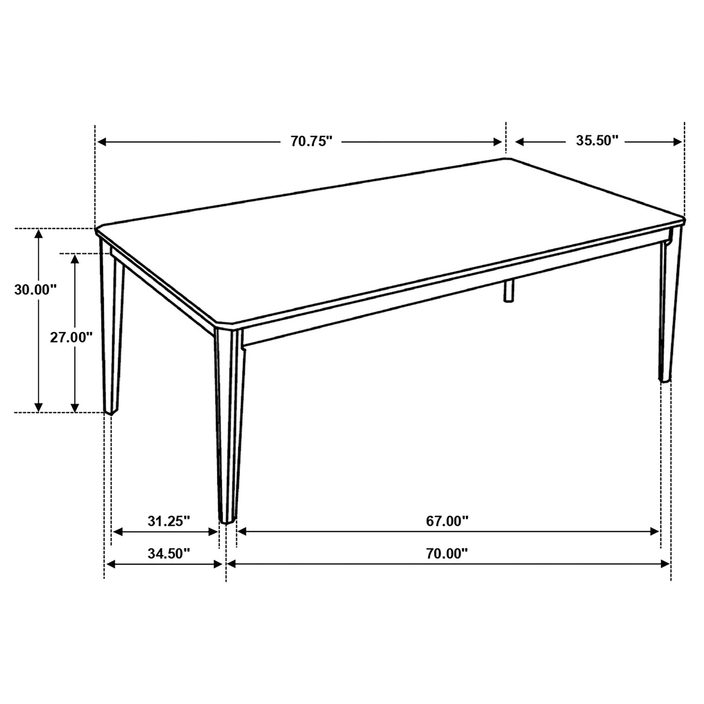 Wethersfield Dining Table with Clipped Corner Medium Walnut