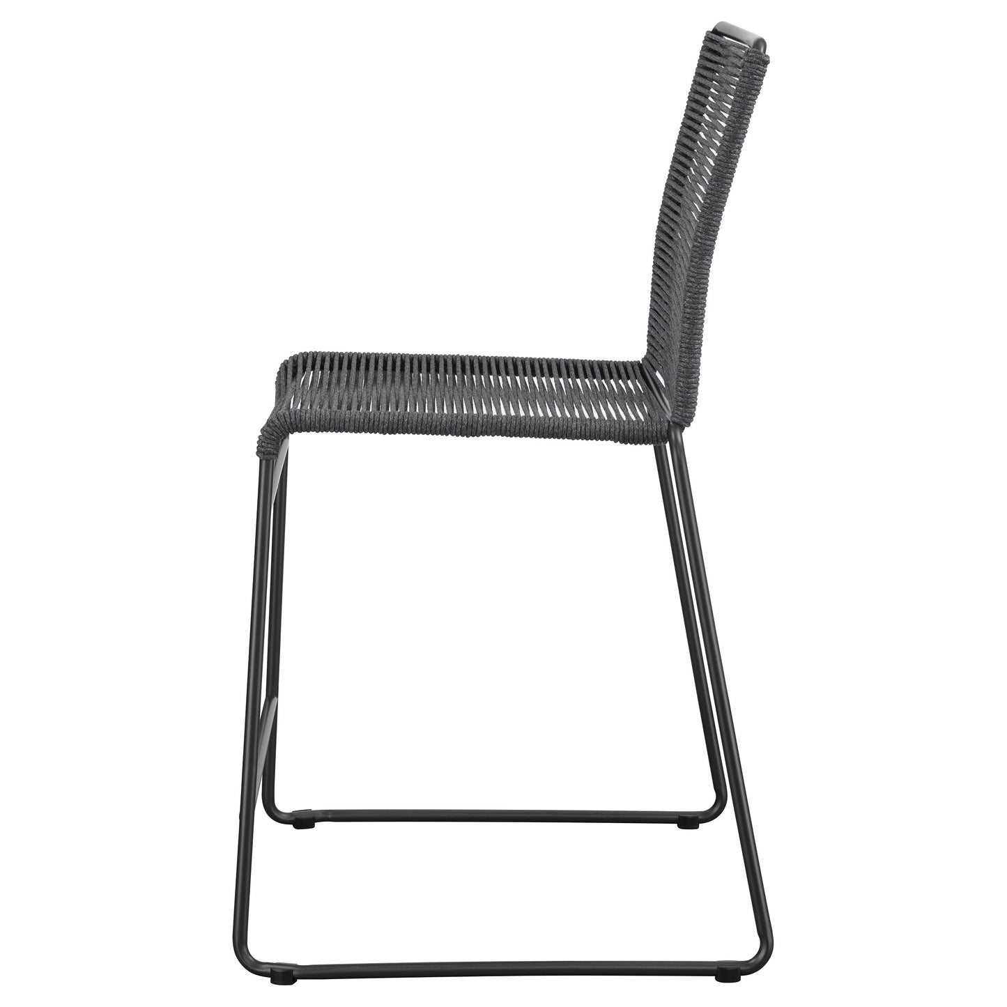 Jerome Woven Rope Metal Counter Chair Charcoal (Set of 2)