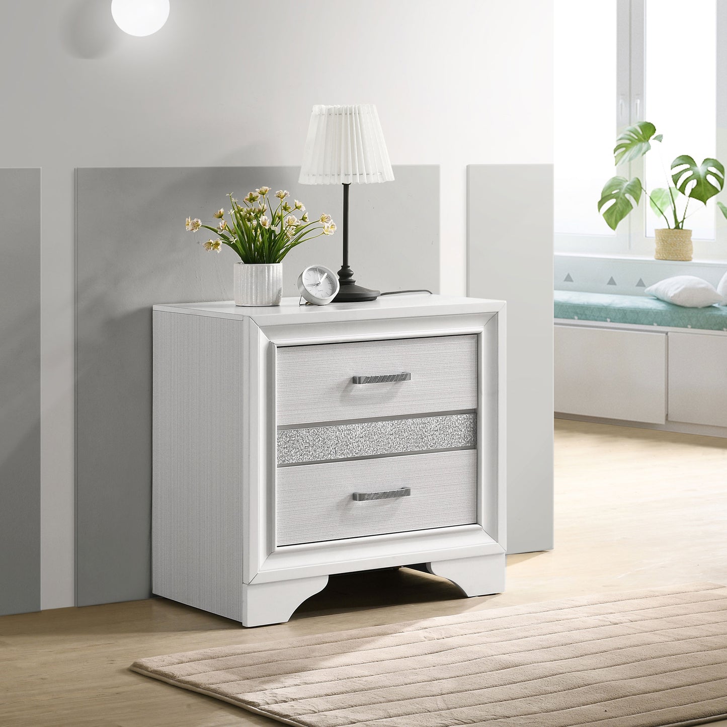 Miranda 2-drawer Nightstand White