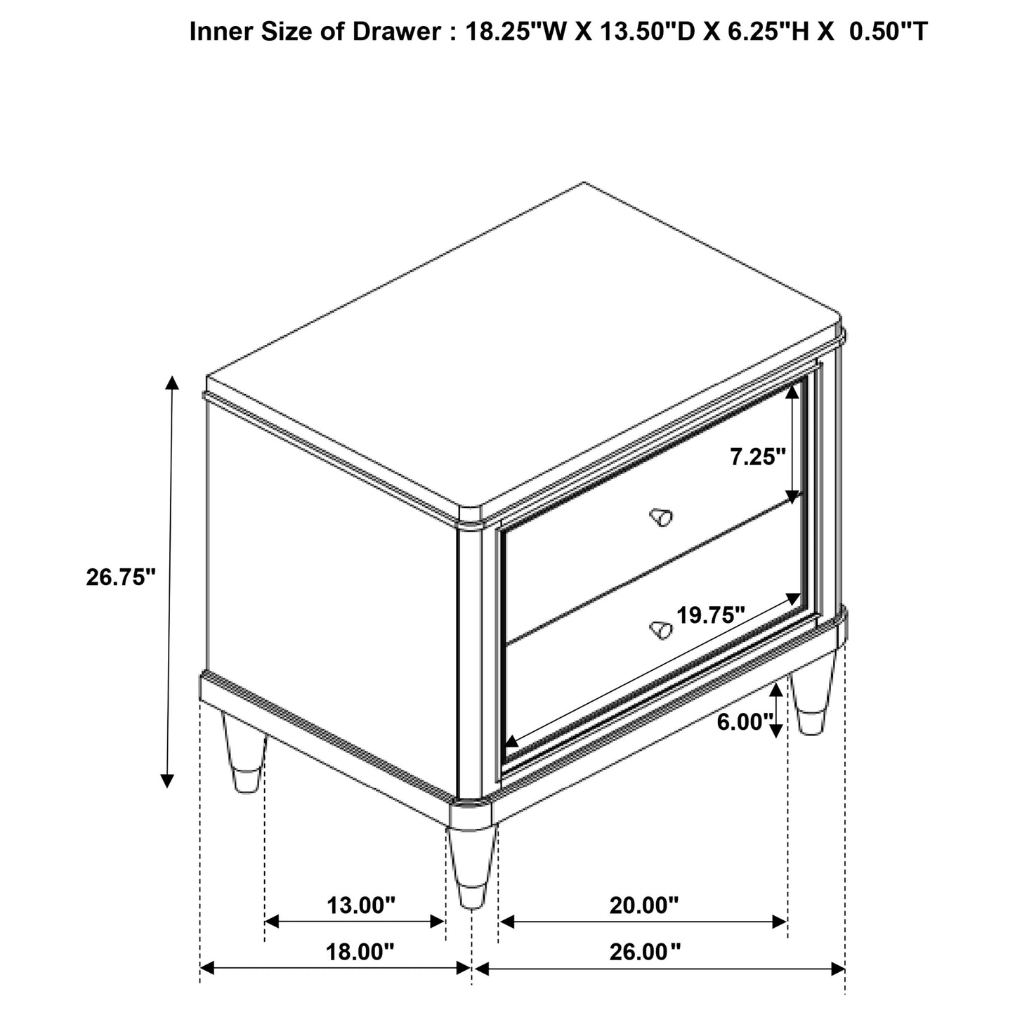 Emberlyn 2-drawer Nightstand Brown