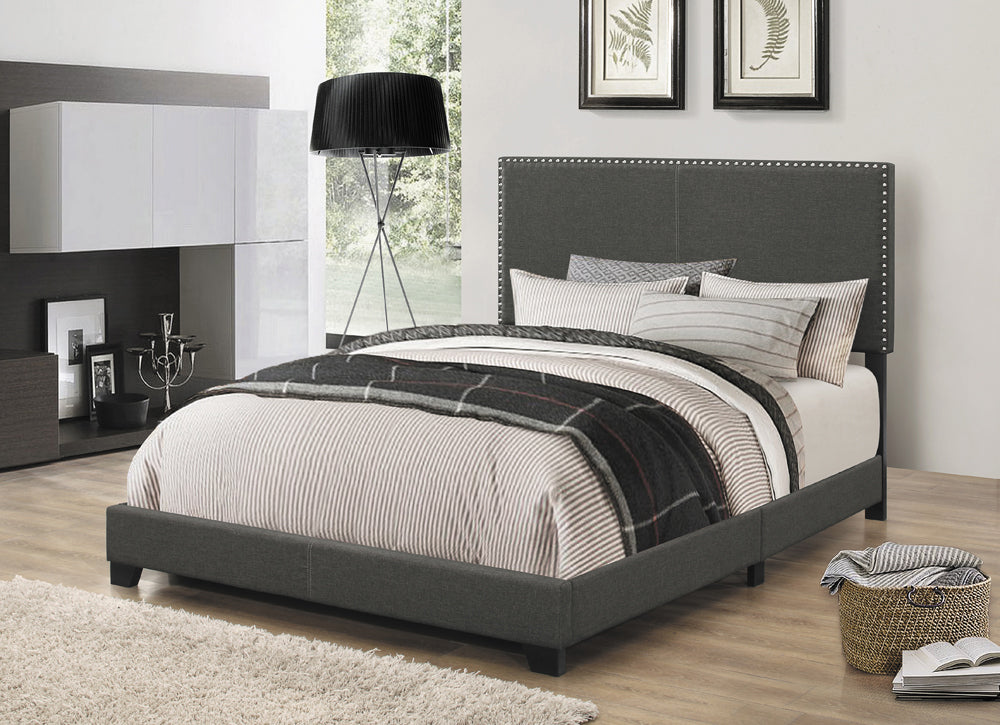 Boyd Upholstered Full Panel Bed Charcoal