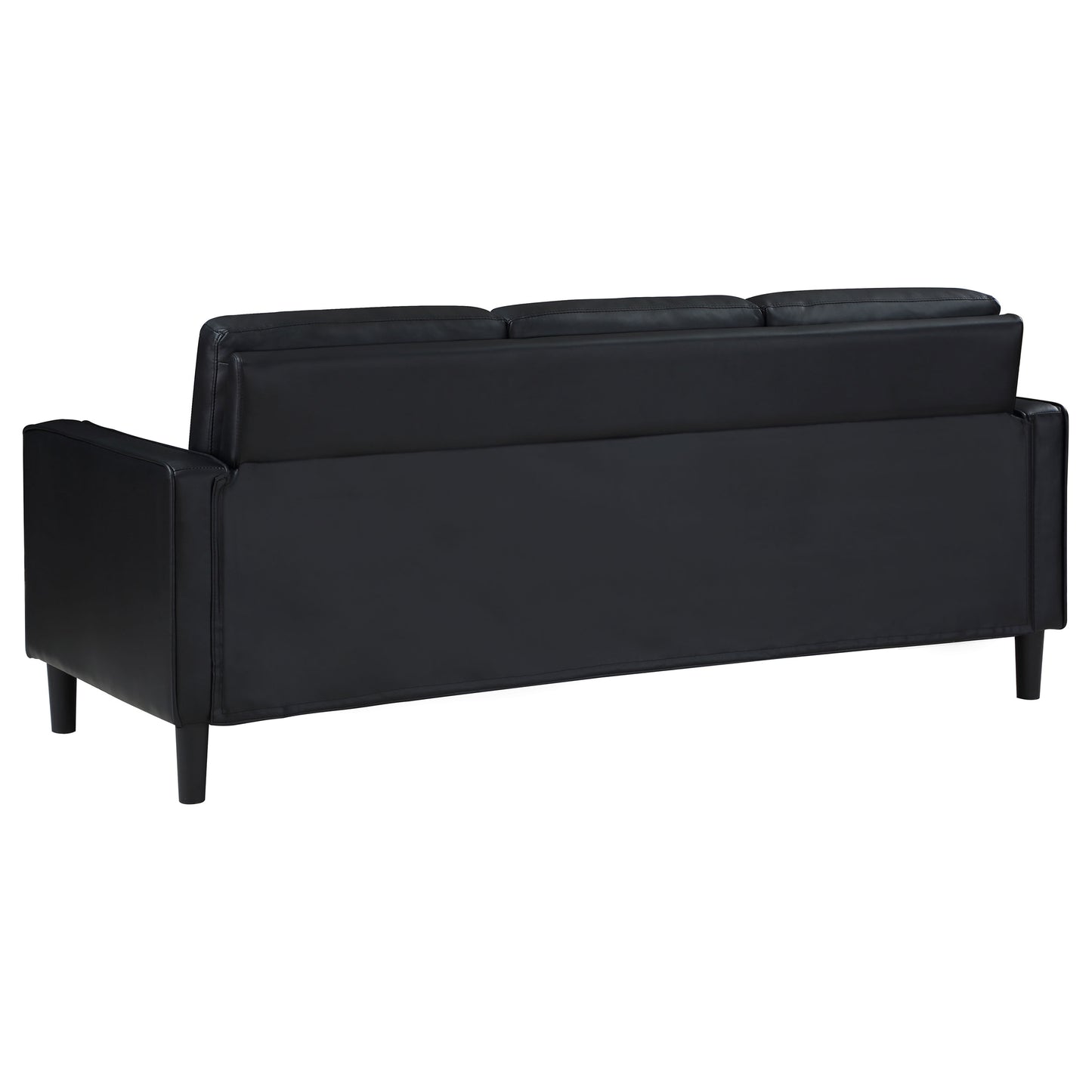 Ruth 2-piece Upholstered Track Arm Sofa Set Black