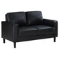 Ruth 3-piece Upholstered Track Arm Sofa Set Black