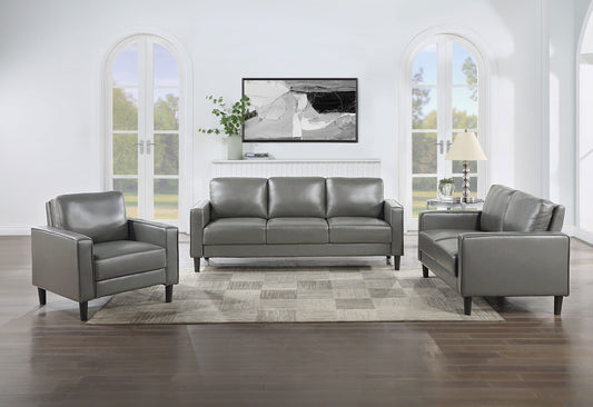 Ruth 3-piece Upholstered Track Arm Sofa Set Grey