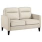 Jonah 3-piece Upholstered Track Arm Sofa Set Ivory