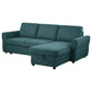 Samantha Upholstered Storage Sleeper Sectional Sofa Teal