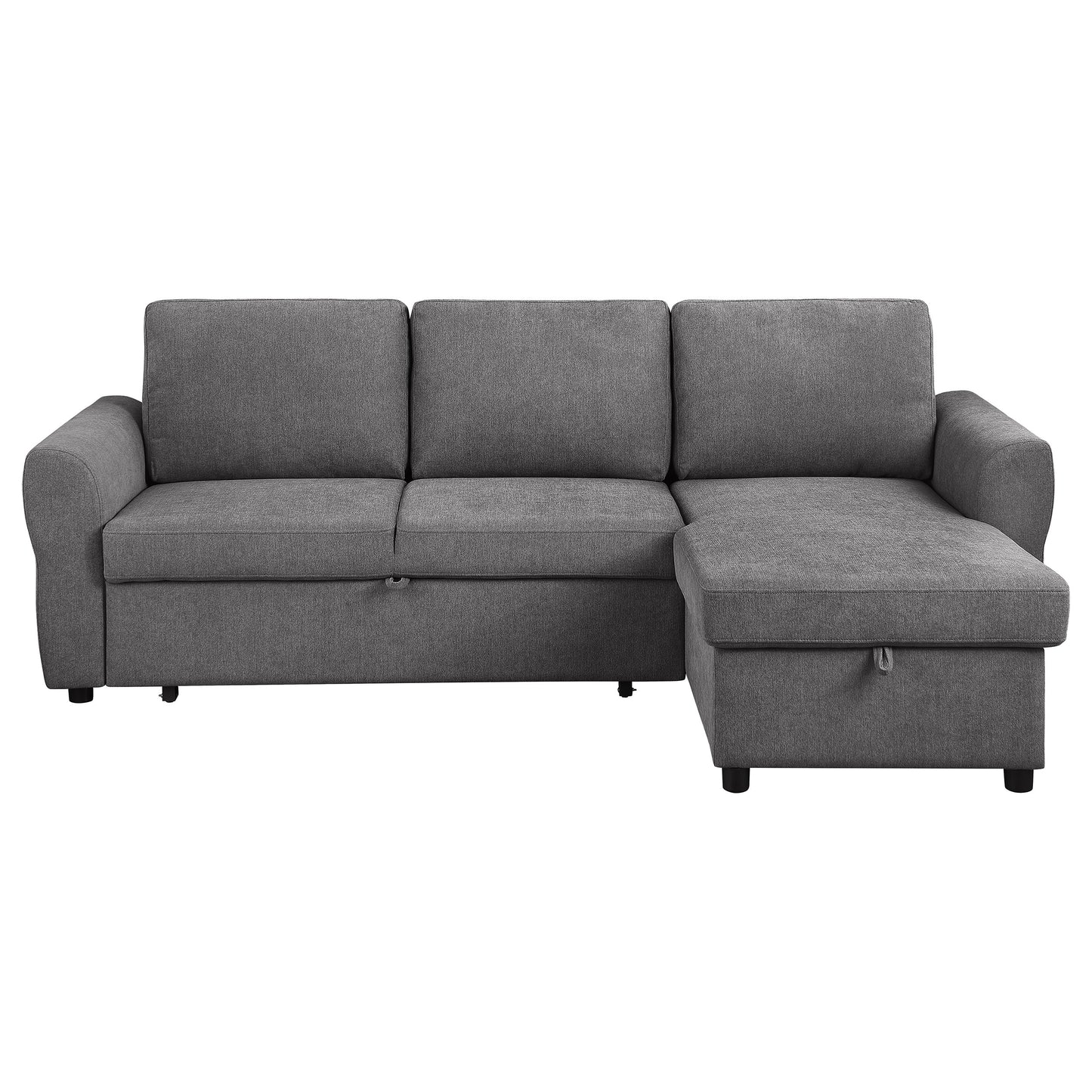 Samantha Upholstered Storage Sleeper Sectional Sofa Grey