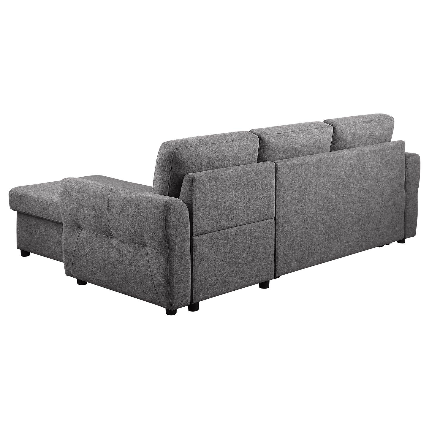 Samantha Upholstered Storage Sleeper Sectional Sofa Grey