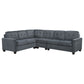 Georgina 4-piece Upholstered Modular Sectional Steel Grey