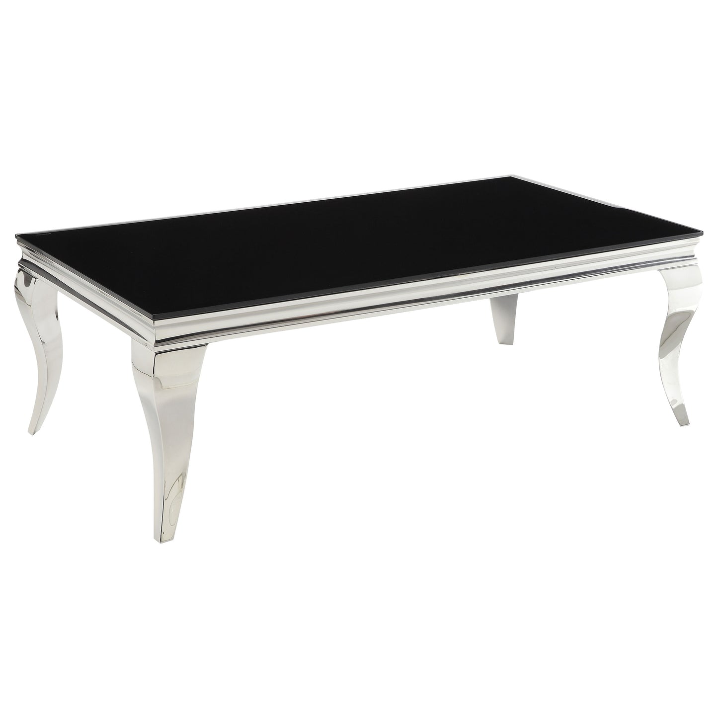 Carone Rectangular Glass Top Coffee Table Black and Chrome