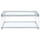 Anne Rectangular Glass Top Acrylic Leg Coffee Table Chrome