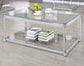 Anne Rectangular Glass Top Acrylic Leg Coffee Table Chrome