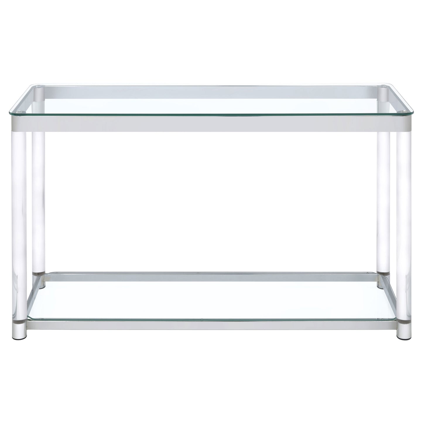 Anne Acrylic Glass Top Entryway Sofa Console Table Chrome