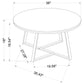 Hugo Round Faux Marble Coffee Table White and Matte Black