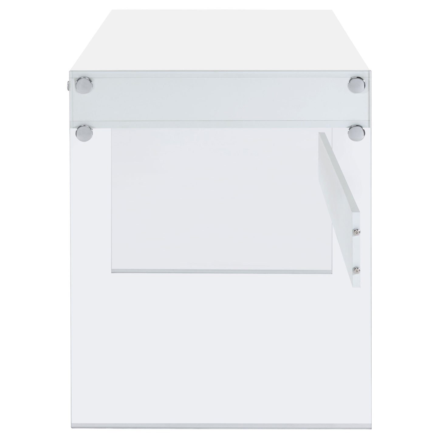 Dobrev 48-inch 2-drawer Writing Desk White High Gloss