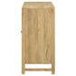 Zamora 3-door Wood Accent Cabinet with Woven Cane Natural